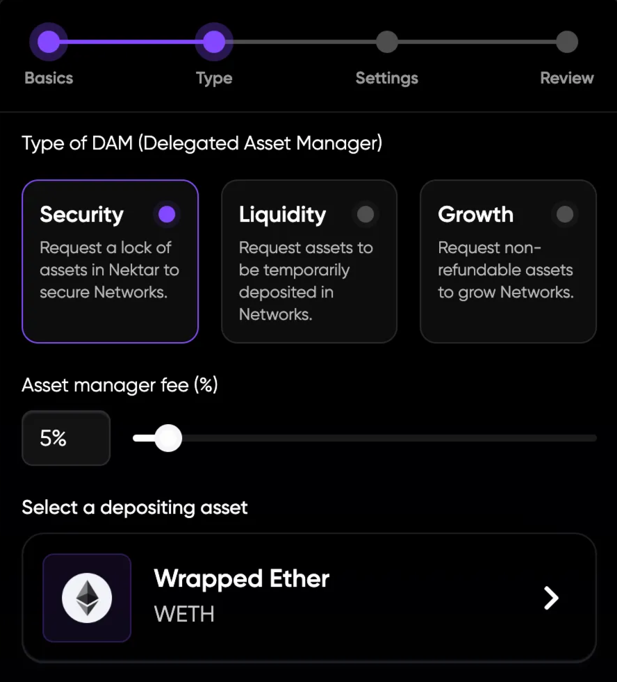 Specify DAM type